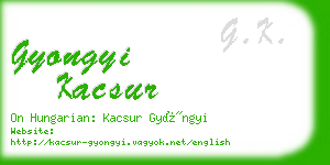 gyongyi kacsur business card